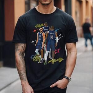 Lebron James Stephen Curry Kevin Durant Big 3 Usa World Champ  Graphic Tee